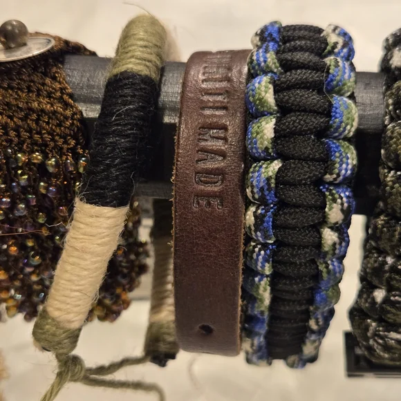 Assorted Bracelet Collection. Including Leather, cord, and metal. - Picture 6 of 11